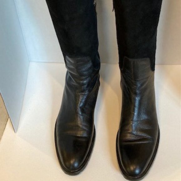 Brunella Black leather /suede riding boot, 9.5-10 - Picture 1 of 8